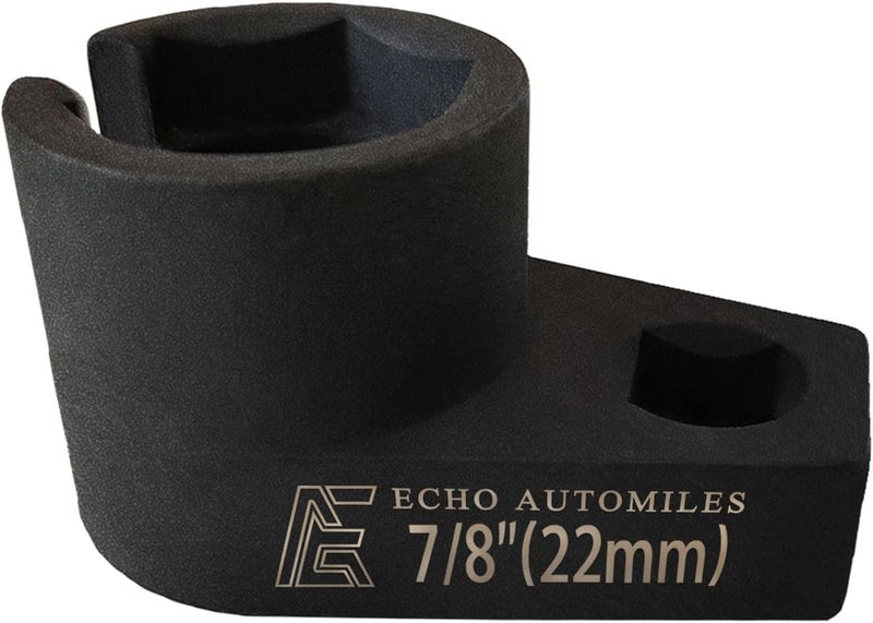 ECHO AUTOMILES Offset Oxygen Sensor Socket, 3/8 Inch Drive, 7/8 Inch (22mm),Offset Wrench Remover Tool-Universal - Image 1